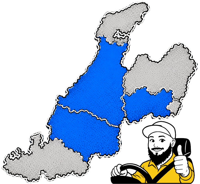 石川県・福井県嶺北・富山県南部の対応エリア図